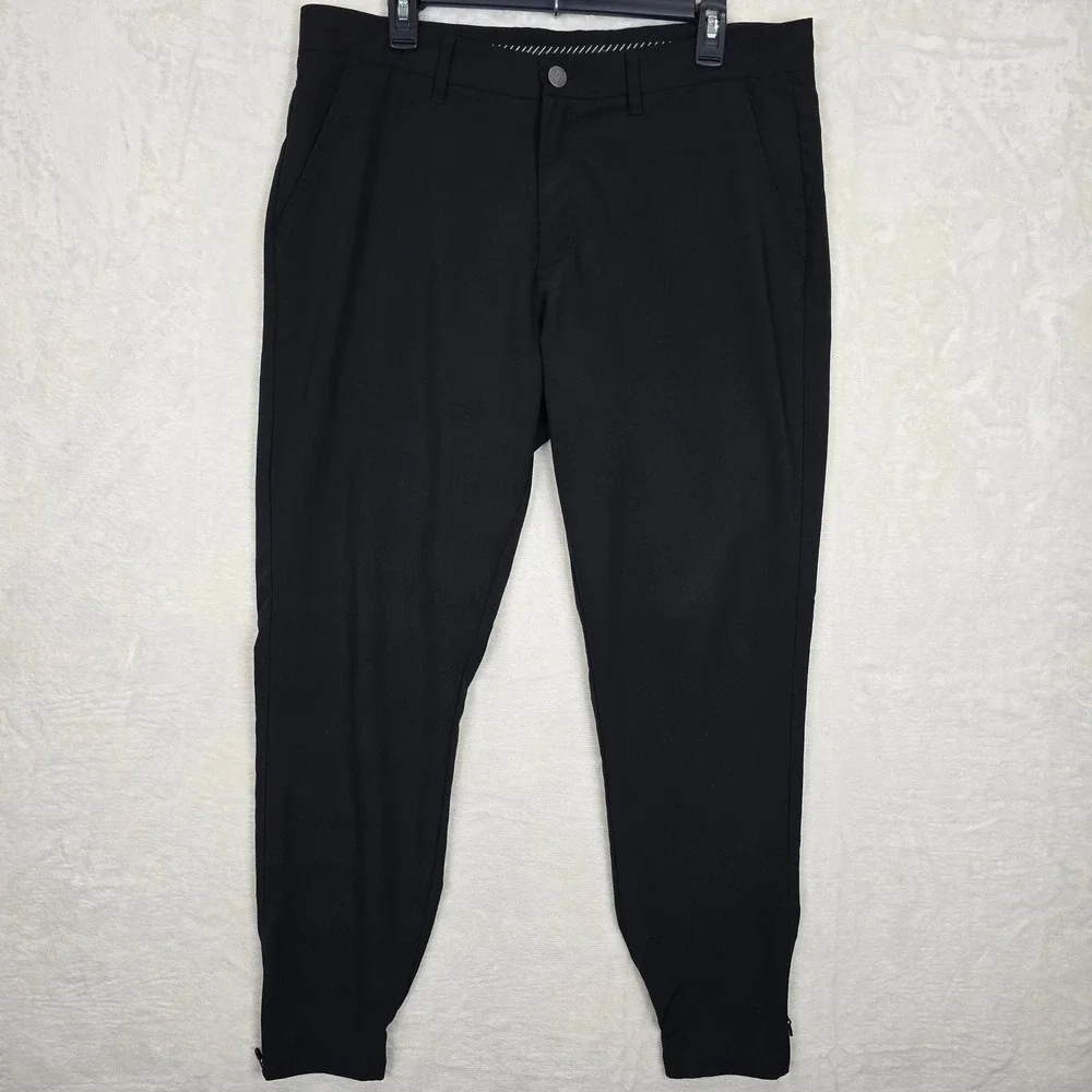 Primo Golf Joggers Mens 36 Regular Black Performance Tapered Ankle Zip Pants